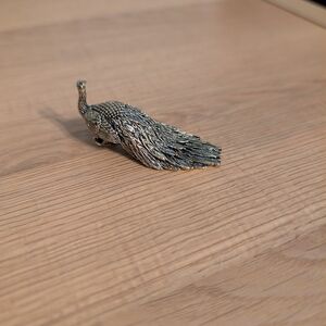 Elegant Brass Peacock Trinket